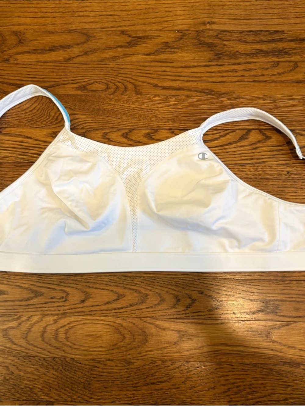 Champion White Wireless Mesh Sports Bra